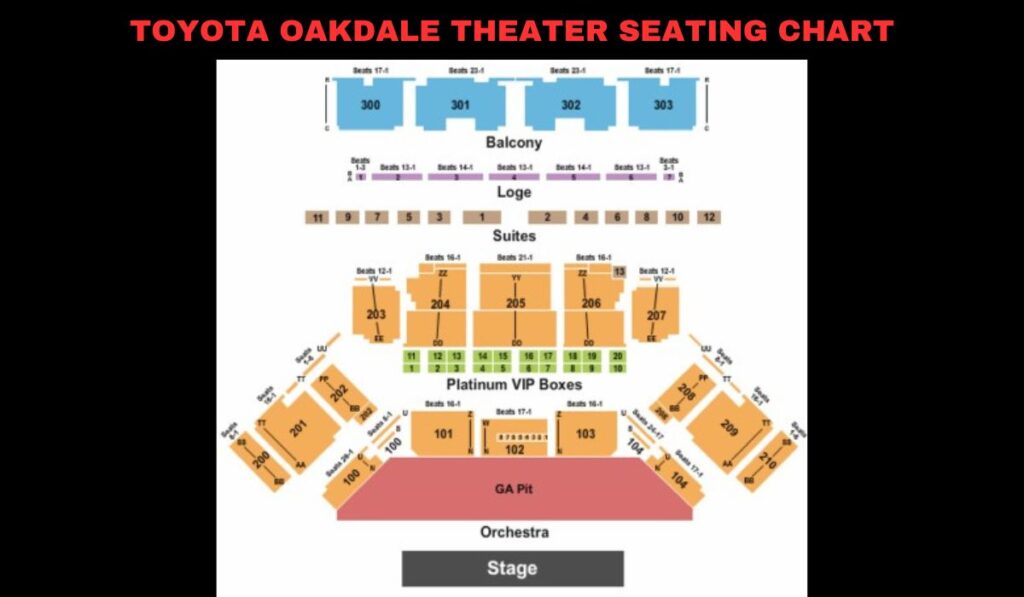 toyota oakdale theater seating chart