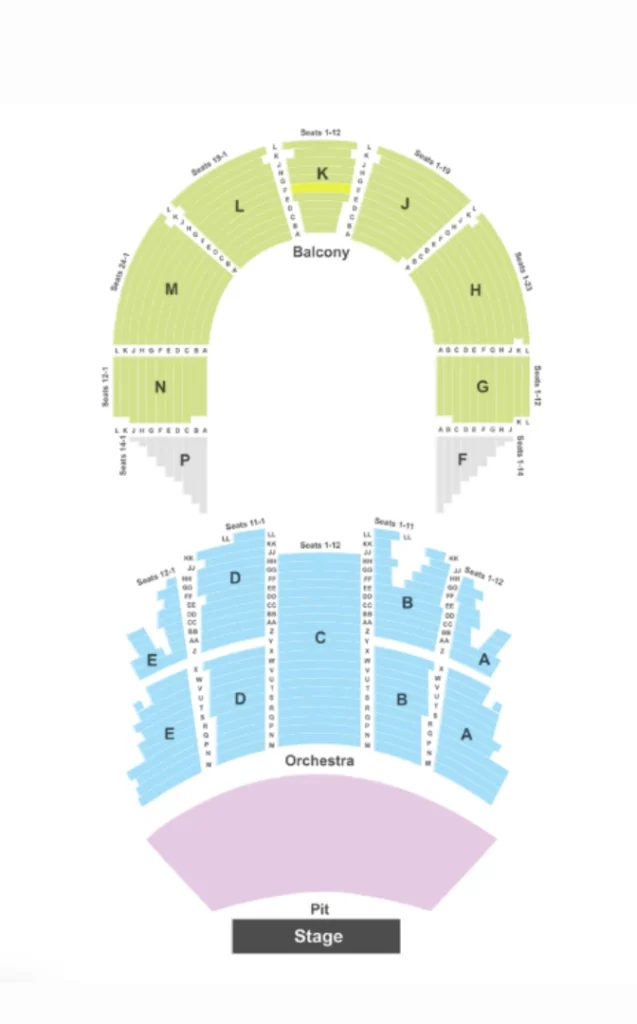 Brady Theater Seating Chart Info