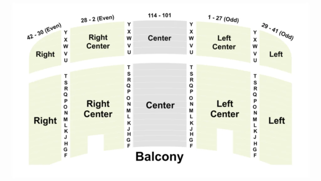 Stanley Theater Seating Chart - BALCONY