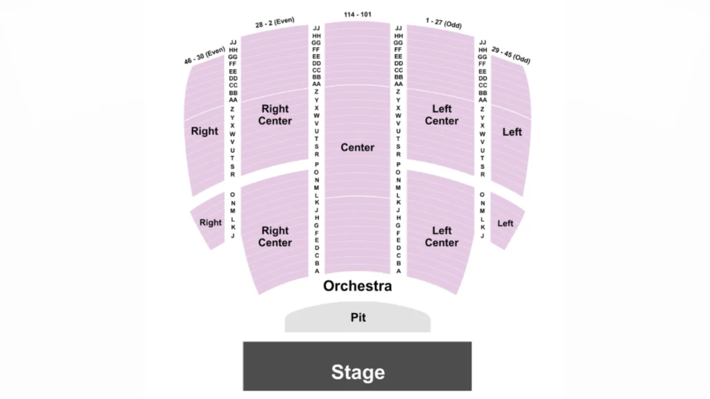 Stanley Theater Seating Chart - ORCHESTRA