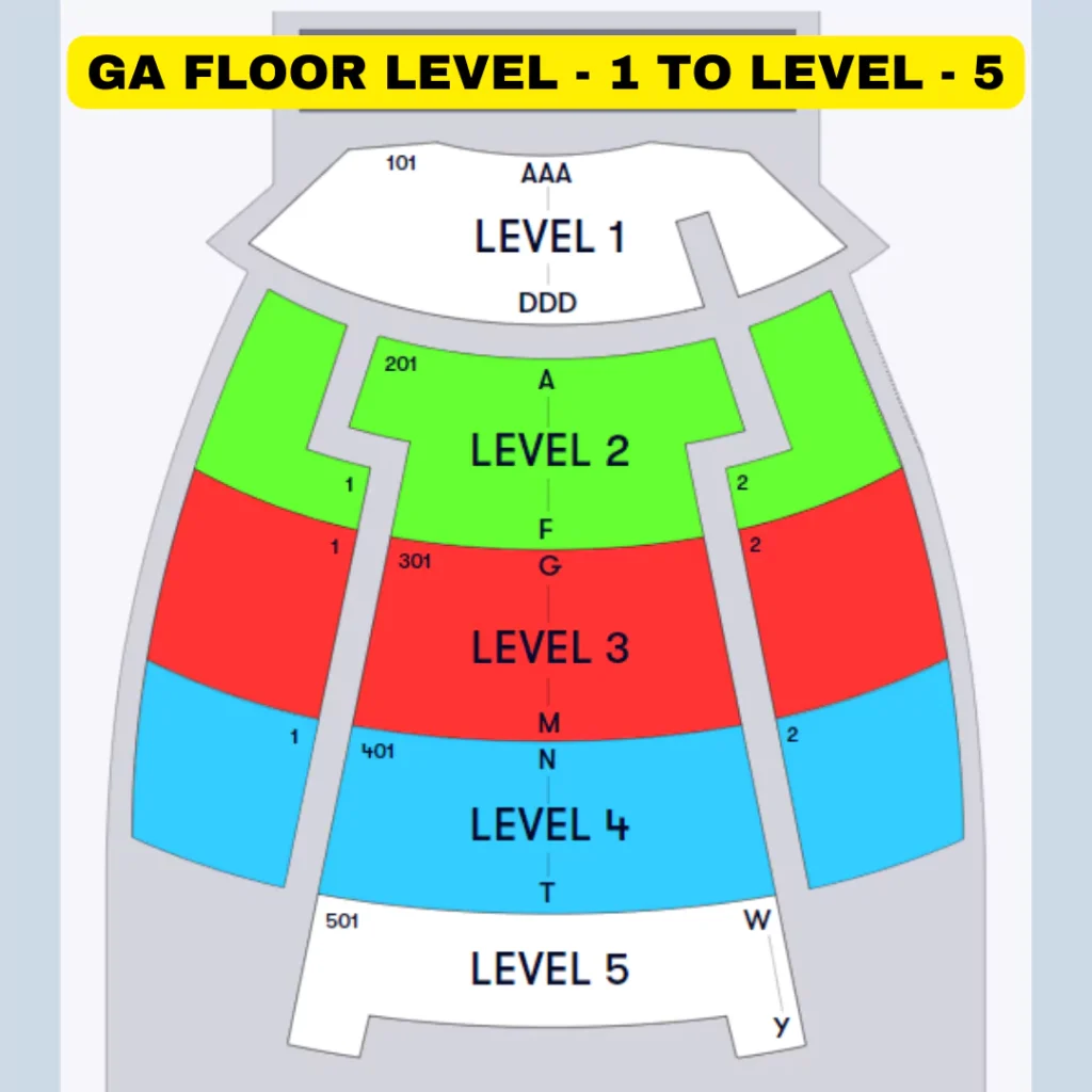 Wiltern Theater GA Floor Level - 1 to level - 5