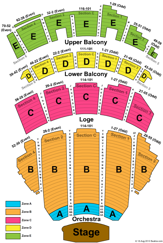 Beacon Theater Seating Seat Numbers