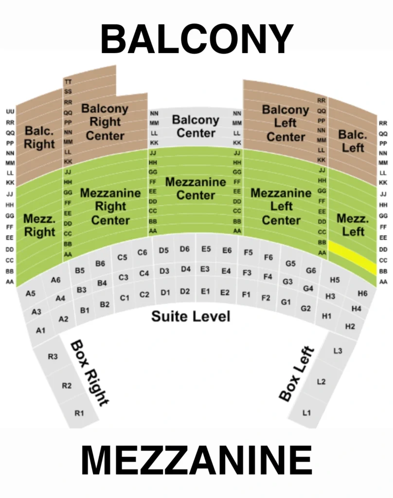 Majestic Theatre Seating Chart - MEZZANINE & BALCONY