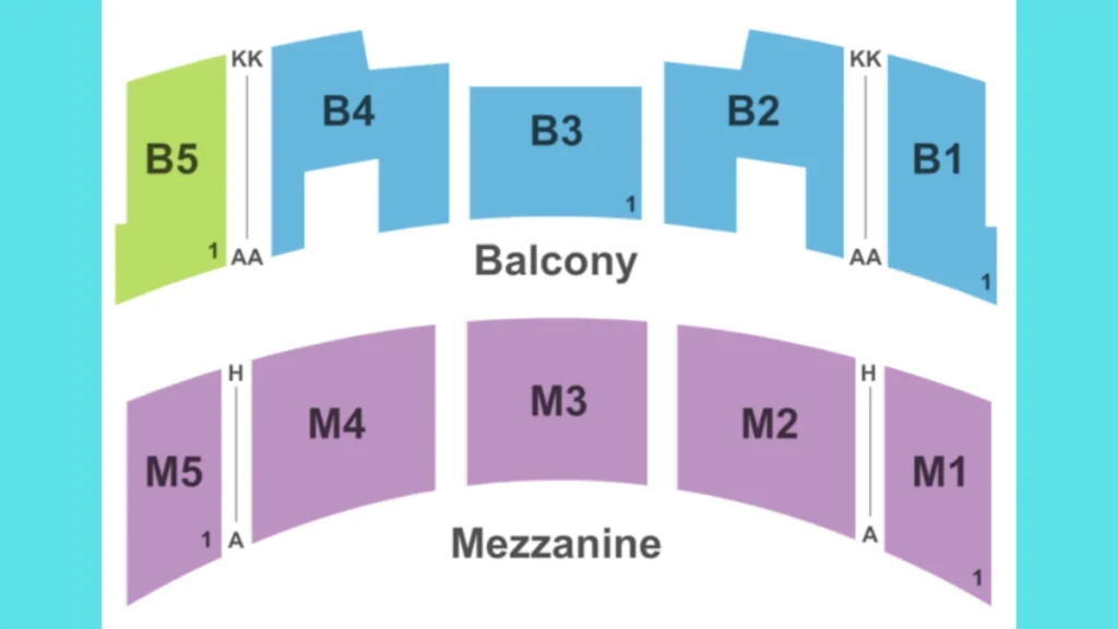 Youkey theater seating chart Mezzanine & Balcony