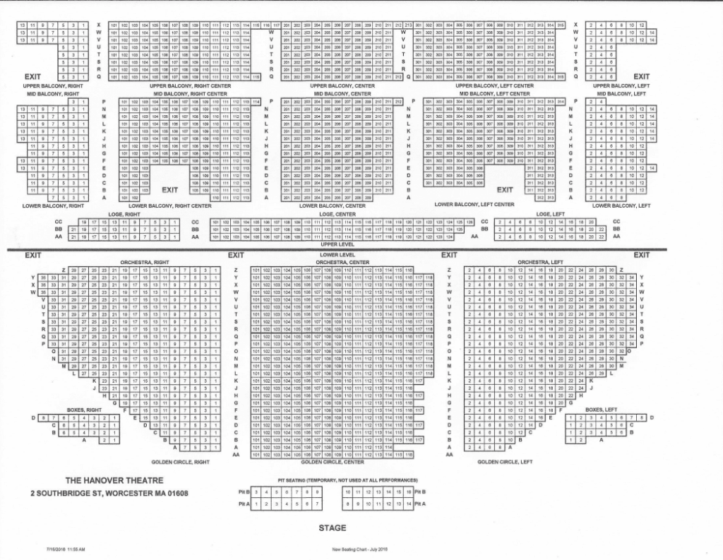 Hanover Theatre Seating Chart