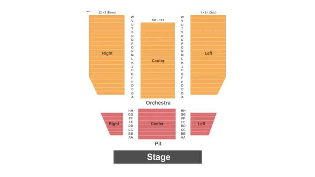 Calvin Theater Seating Chart Orchestra