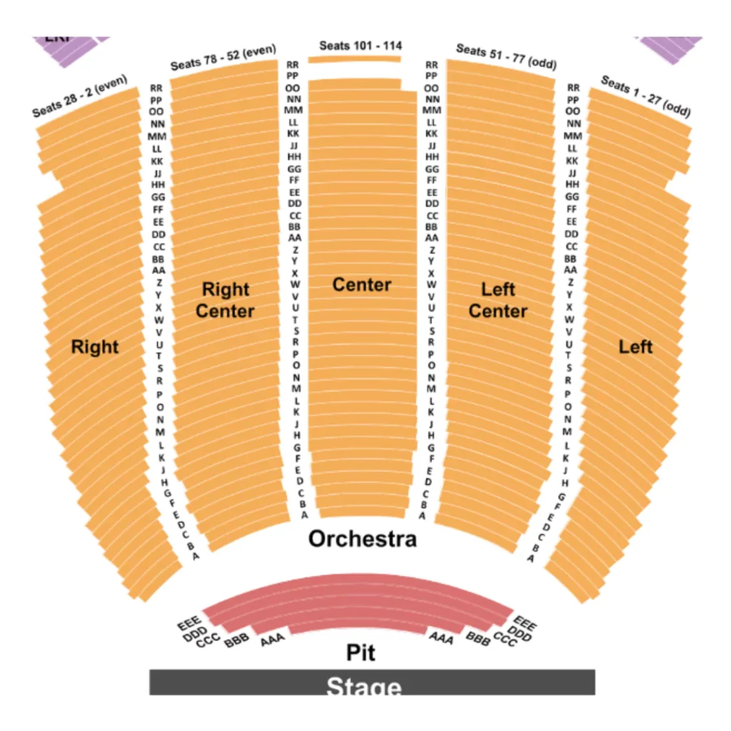 Fox Theater Seating Chart - Orchestra