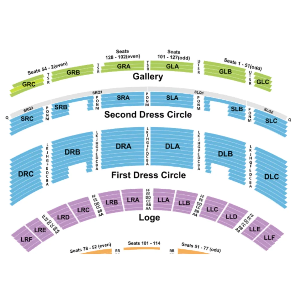 Fox Theater Seating Chart - Loge, Dress Circle & Gallery