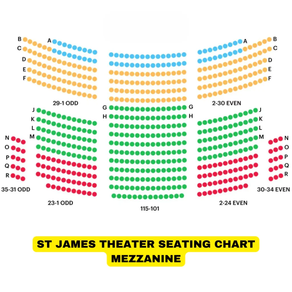 St James Theater Seating Chart - Mezzanine