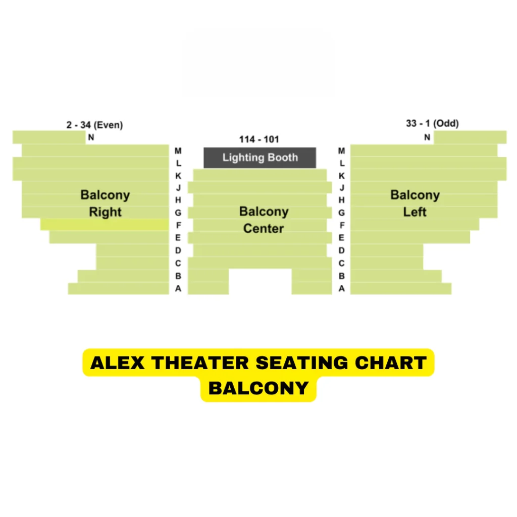 Alex Theater Seating Chart - Balcony