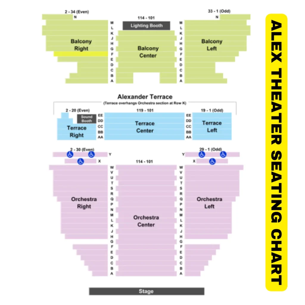 Alex Theater Seating Chart